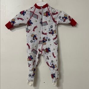Kids One Piece Pajama with Red Accents 90’s vintage